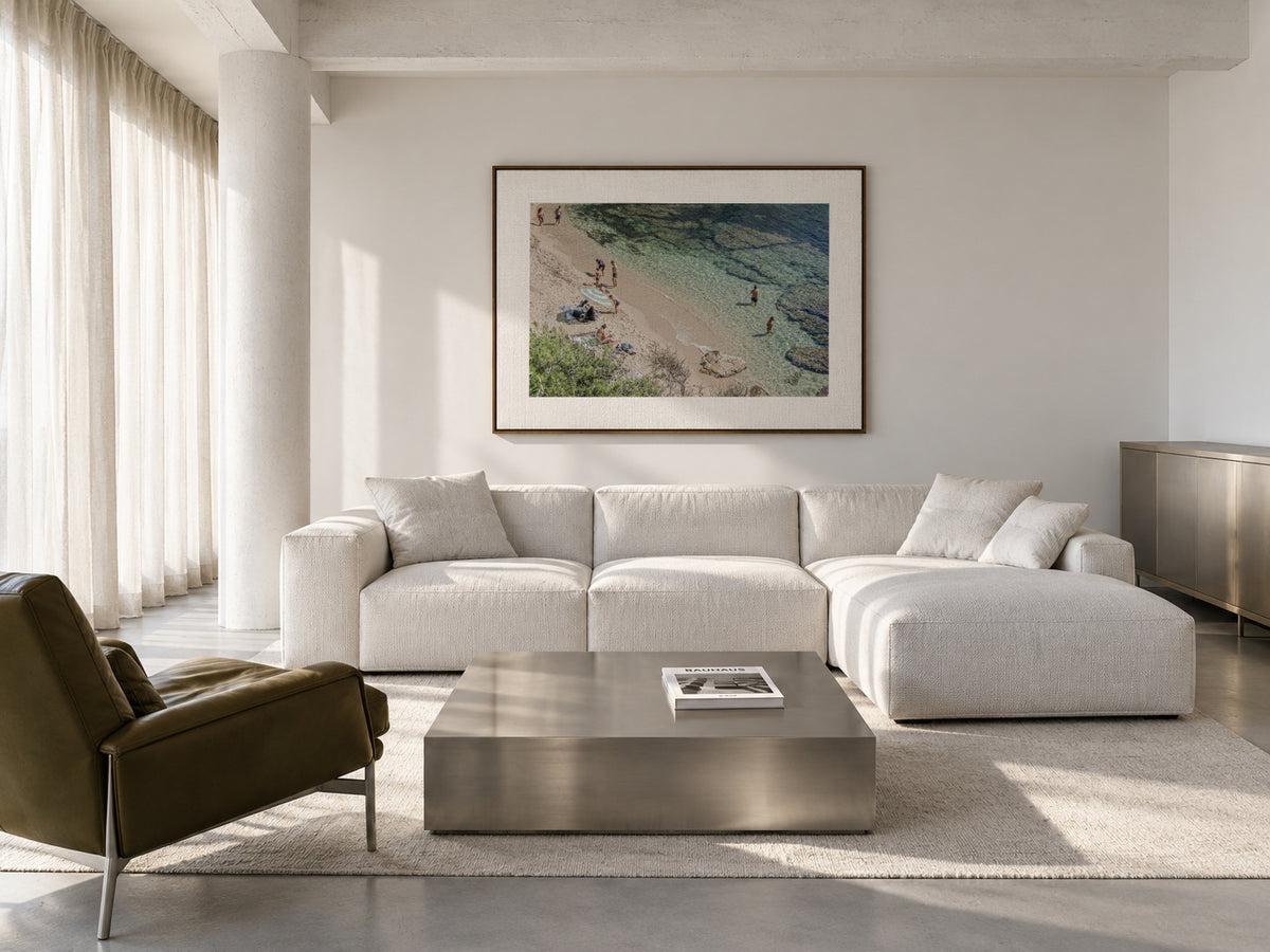 Costa Brava VI - Framed canvas in an interior