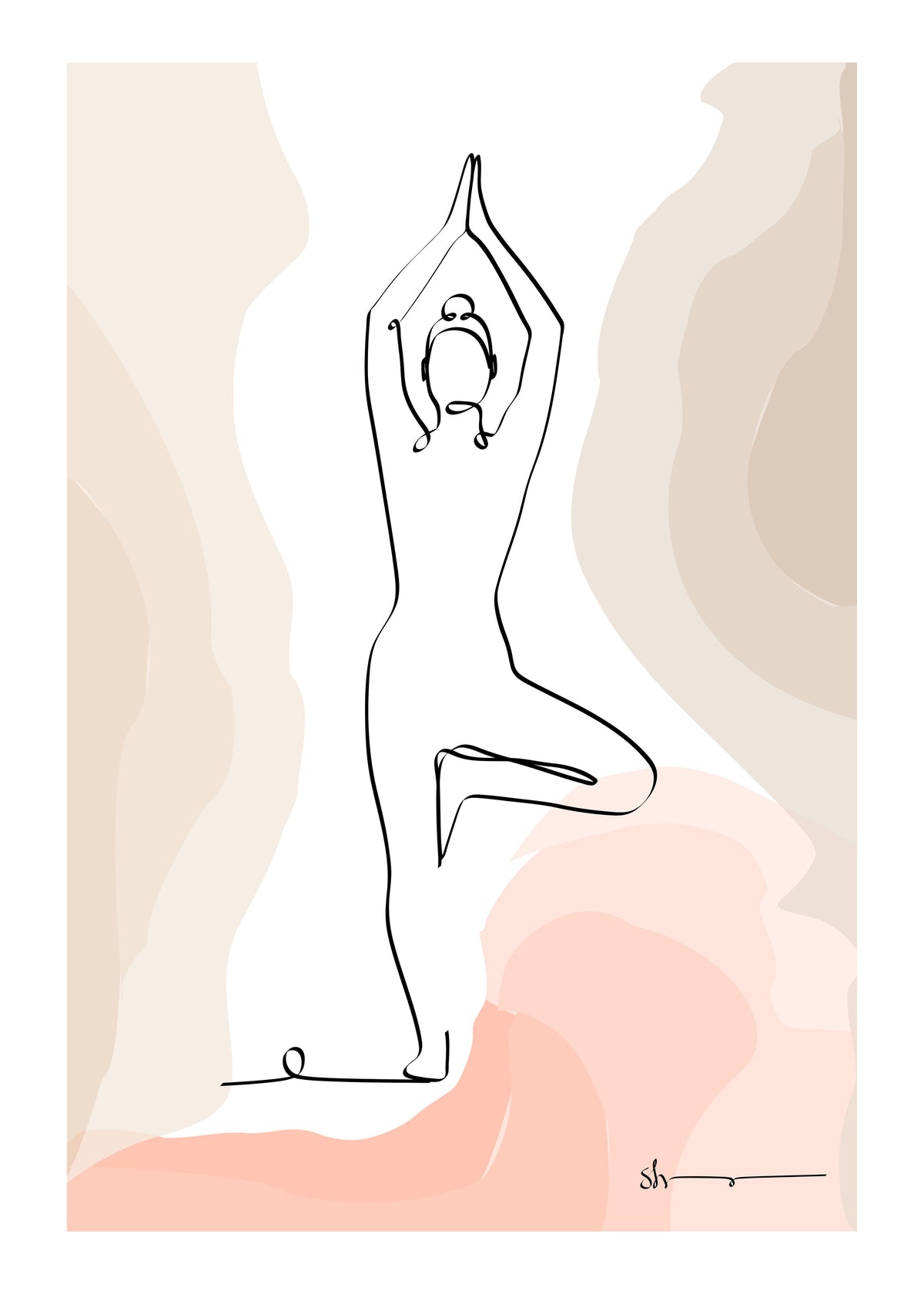 Tree Pose - Vrikshasana - Unframed art print