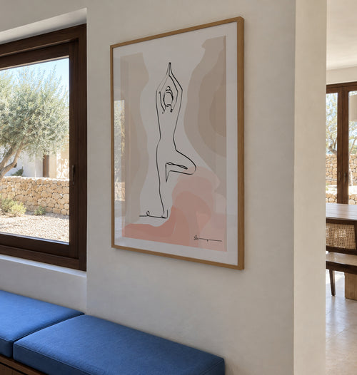 Tree Pose - Vrikshasana - Framed poster in an interior