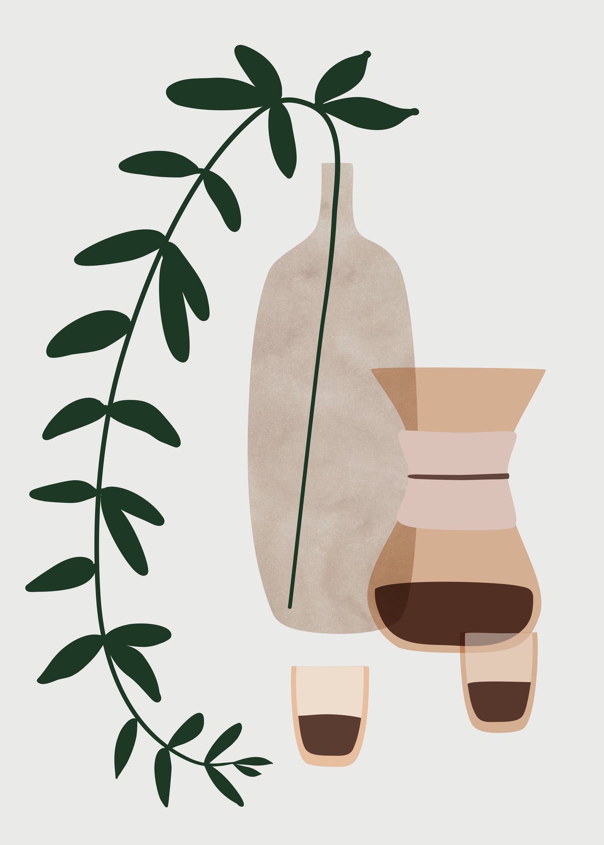 Boho coffee for two - Unframed art print
