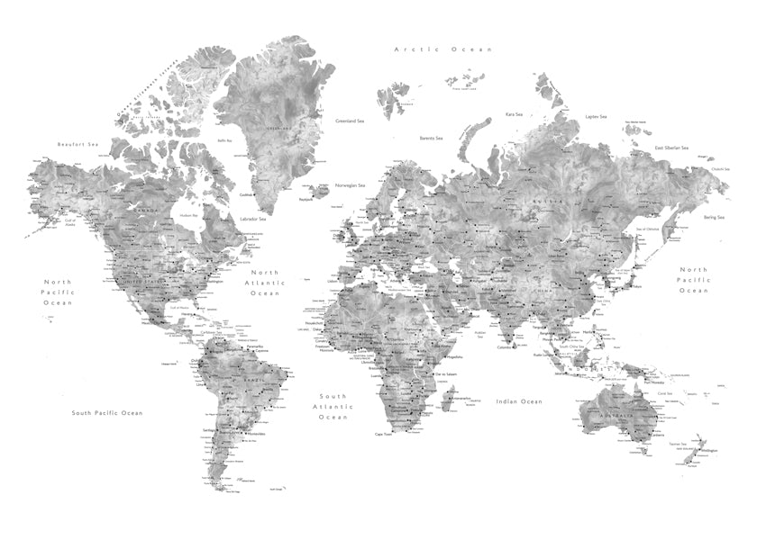 Jimmy detailed world map with cities