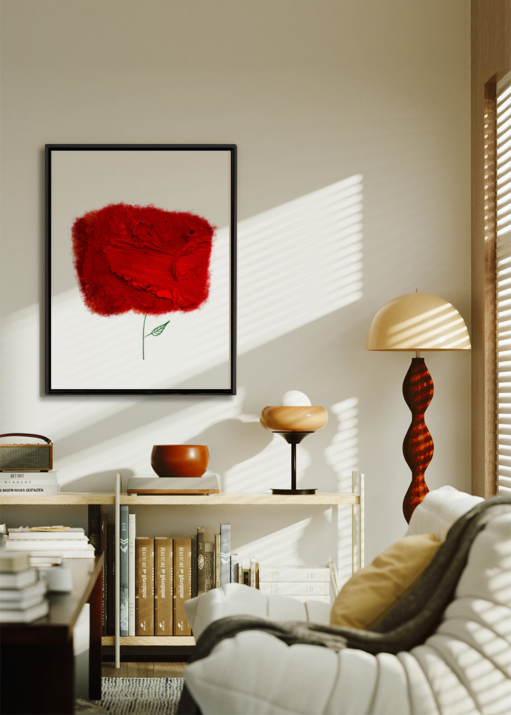 Homage to Pablo Neruda - Framed canvas in an interior