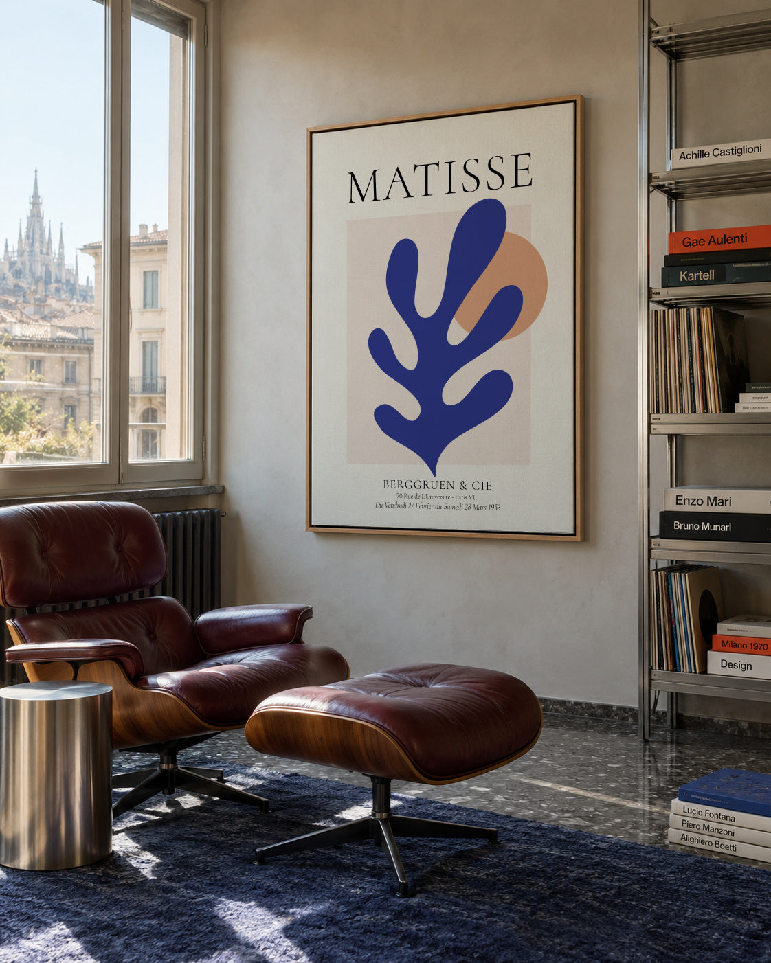 Henri Matisse papiers découpés I - Framed canvas in an interior