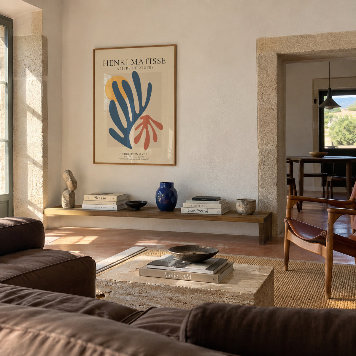 Henri Matisse papiers découpés IV - Framed poster in an interior