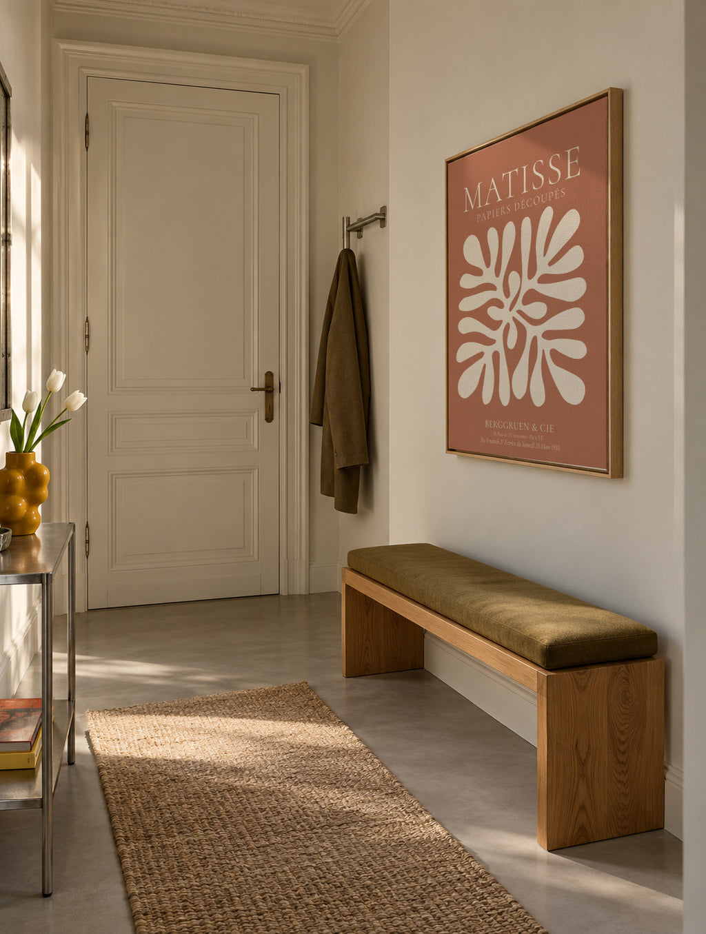 Henri Matisse papiers découpés VI - Framed canvas in an interior