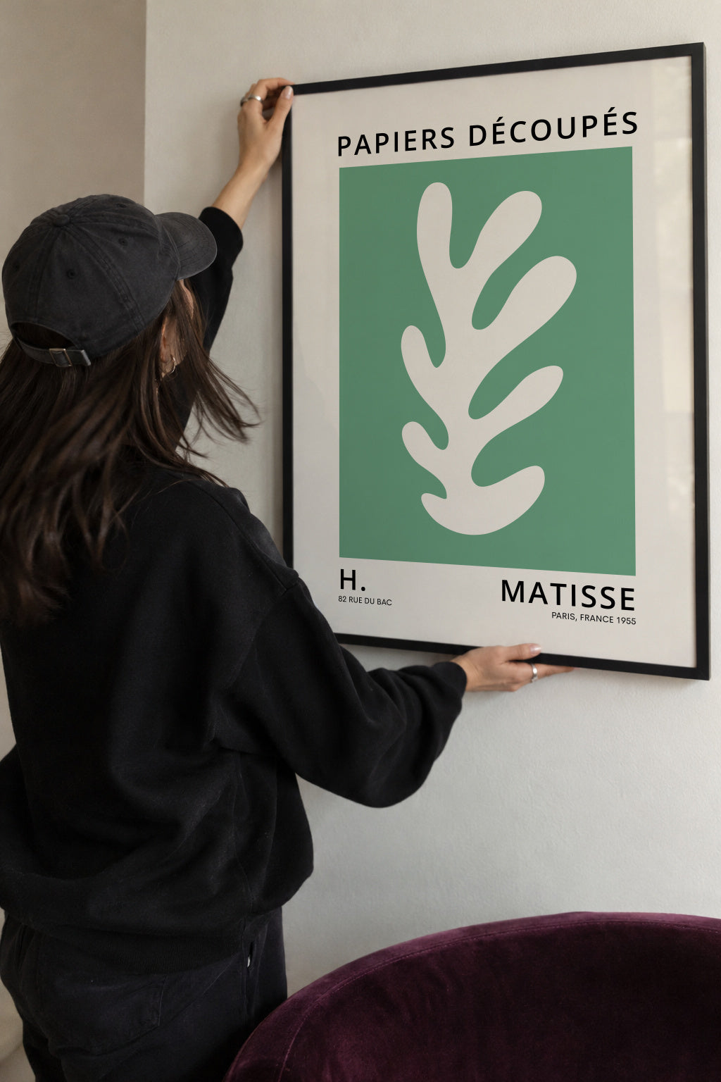 Henri Matisse GREEN papiers découpés I - Framed poster detail