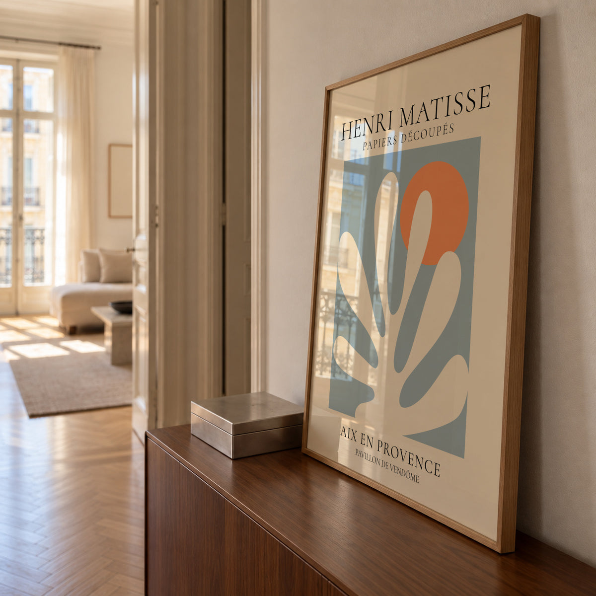 Henri Matisse papiers découpés XII - Framed poster in an interior