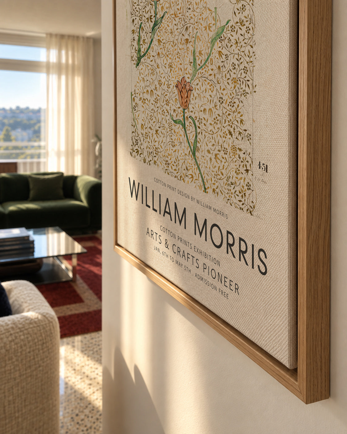 William Morris pattern II - Framed canvas detail