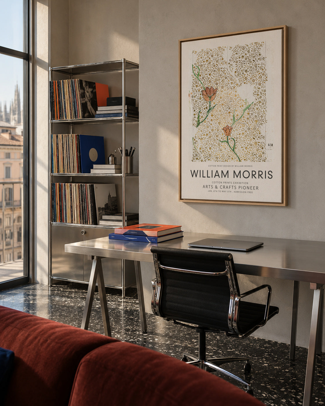 William Morris pattern II - Framed canvas in an interior