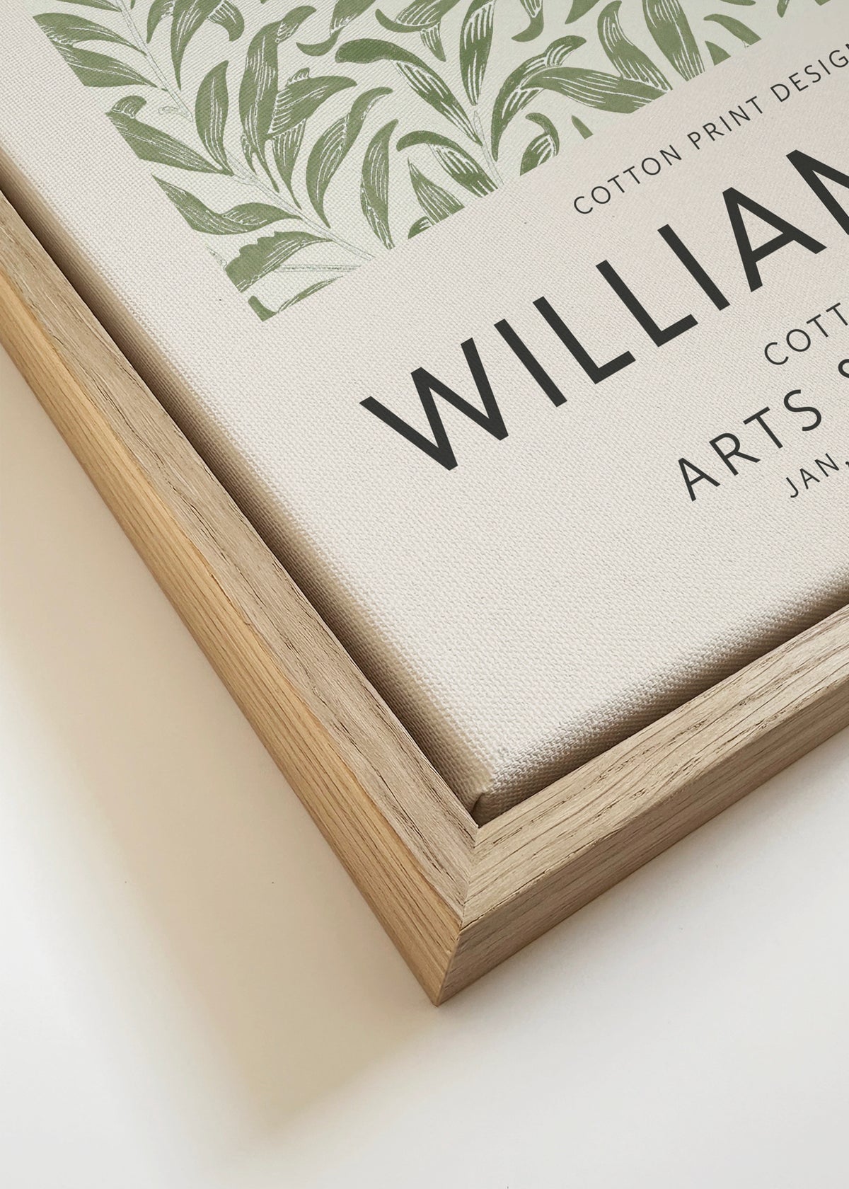 William Morris Green Willow Bough - Framed canvas detail