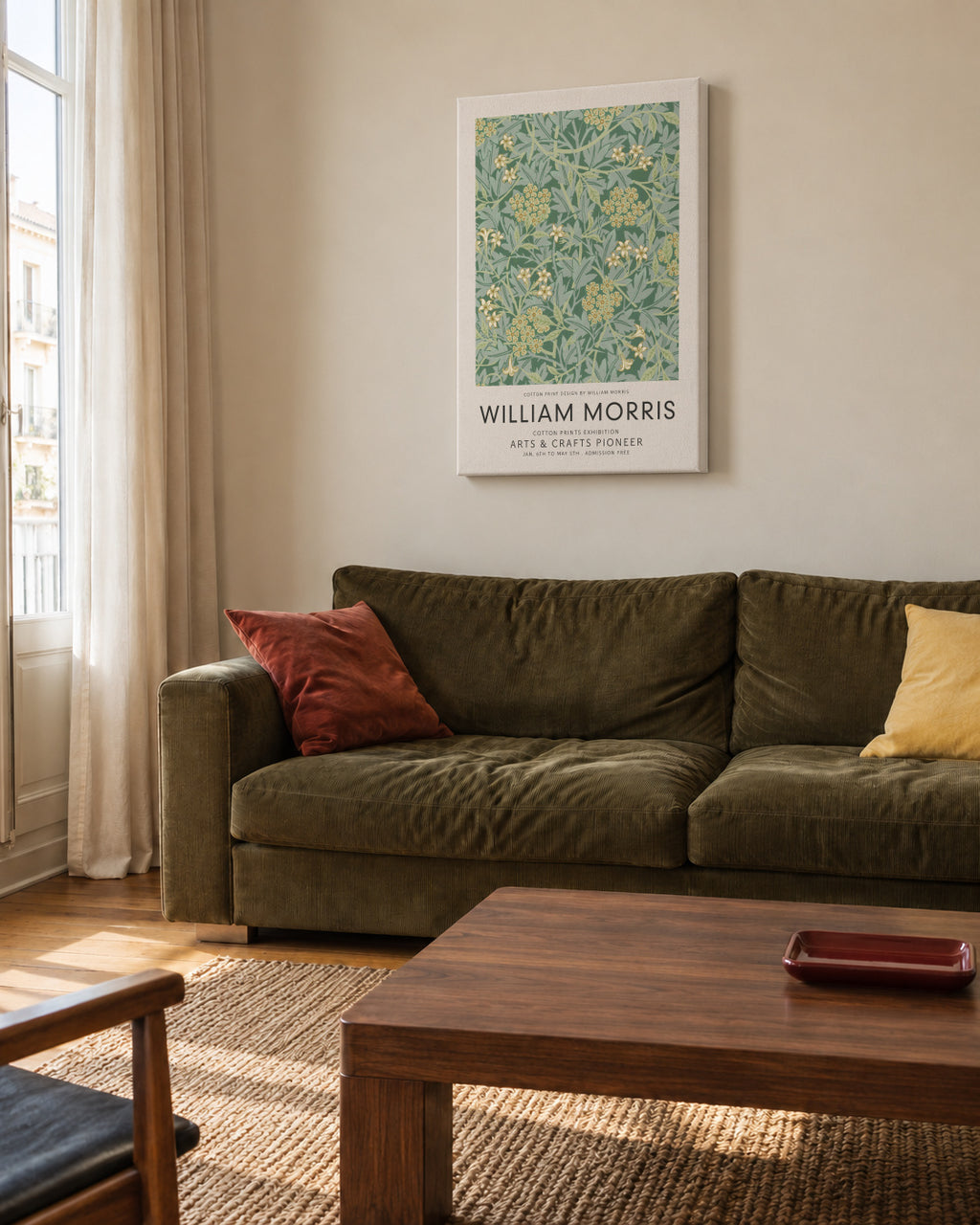 William Morris pattern VIII - Unframed canvas in an interior