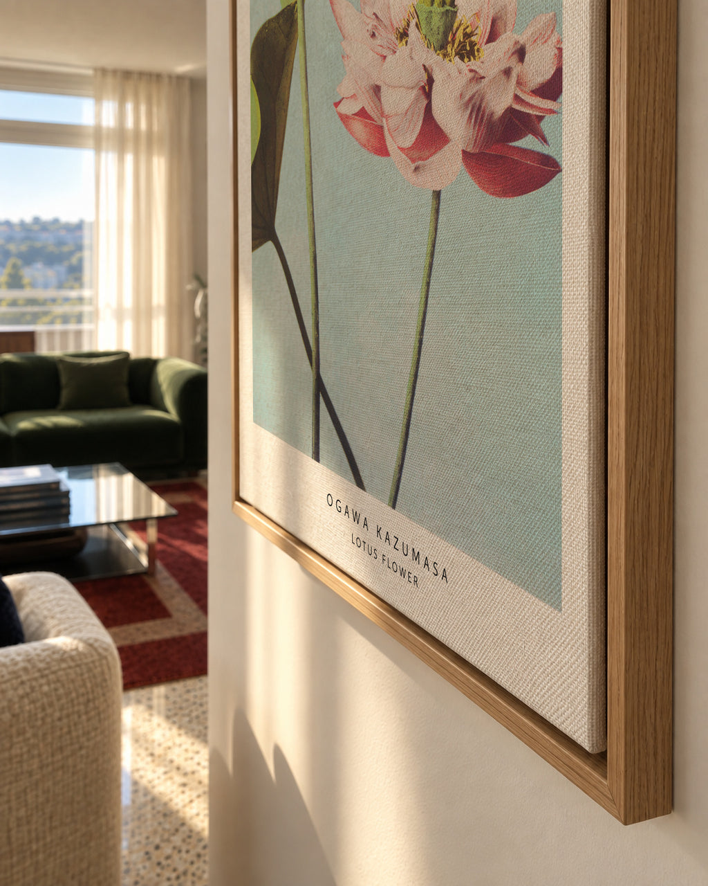 Ogawa Kazumasa Lotus Flowers - Framed canvas detail