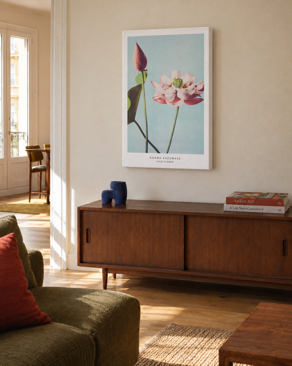Ogawa Kazumasa Lotus Flowers - Unframed canvas in an interior