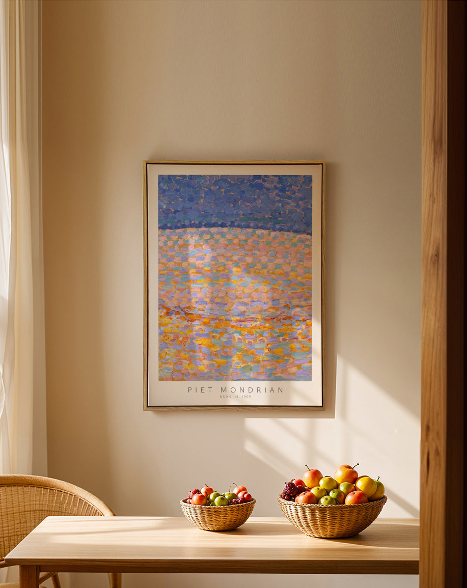 Piet Mondrian Dune III - Framed canvas in an interior