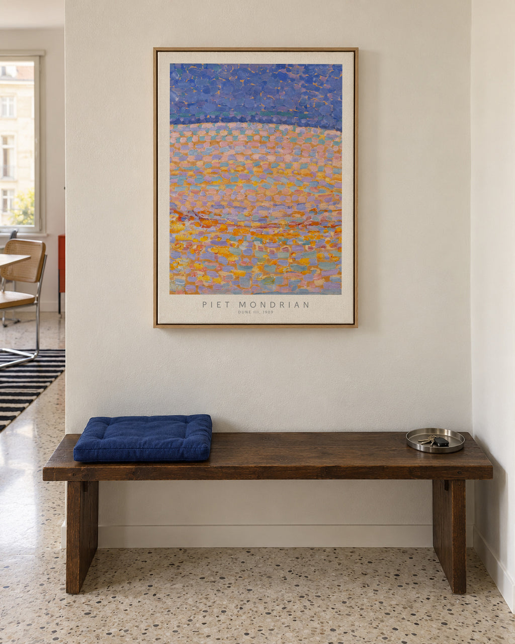 Piet Mondrian Dune III - Framed canvas in an interior