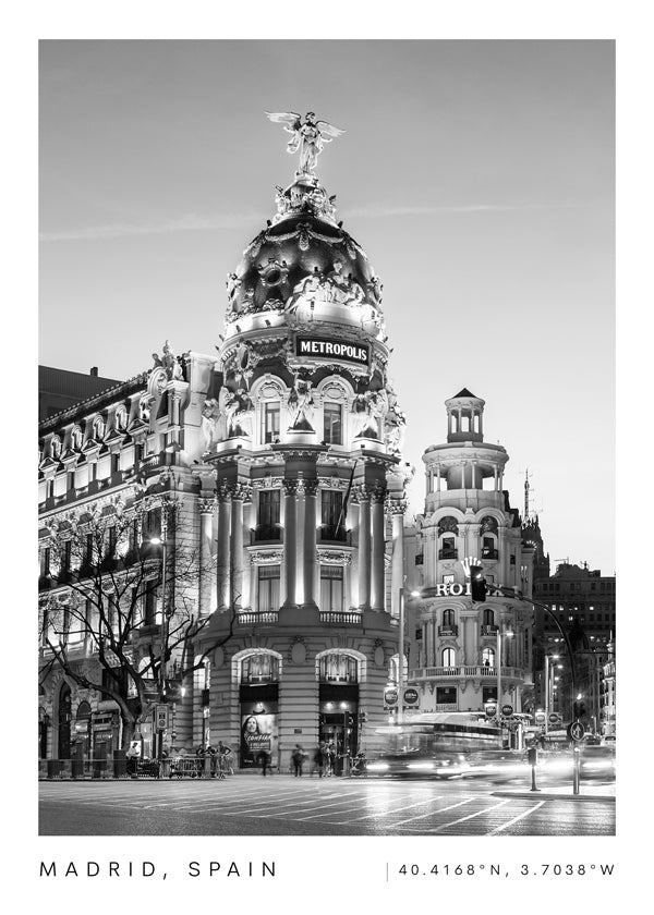 Madrid Spain coordinates poster