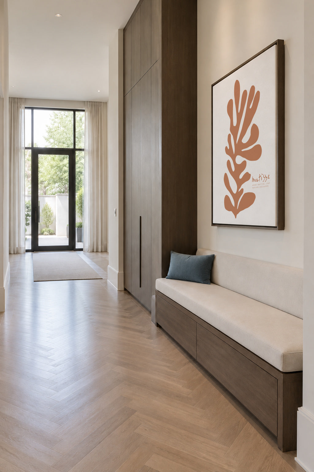 HENRI MATTISE LEAF PAPIERS DÉCOUPÉS - Framed canvas in an interior