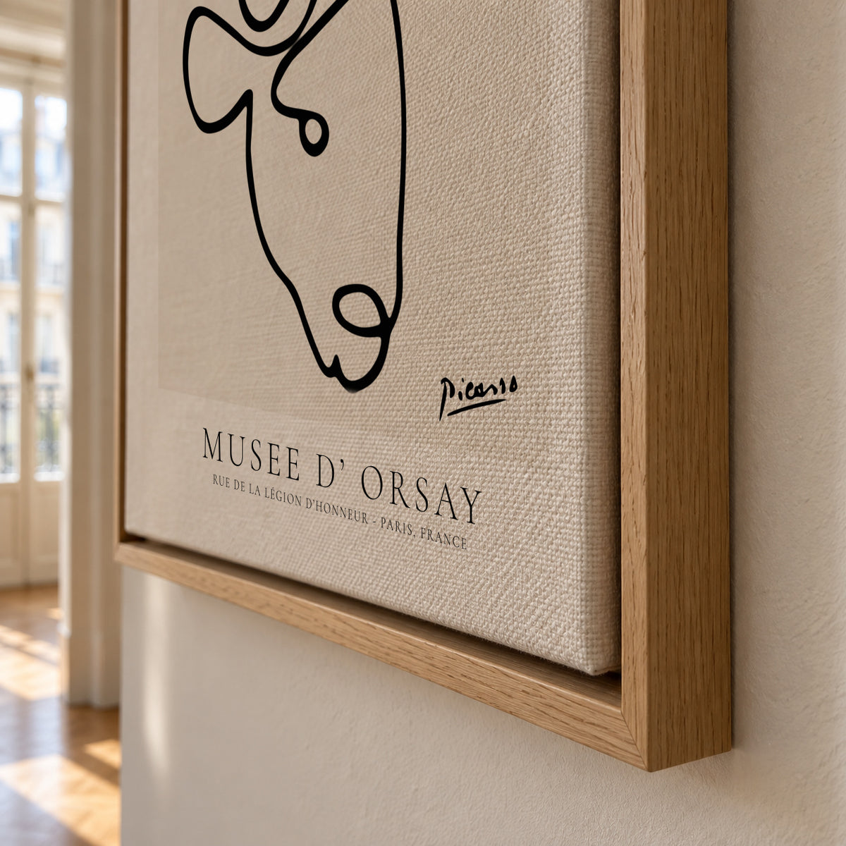 Pablo Picasso Animals Drawings the bull - Framed canvas detail