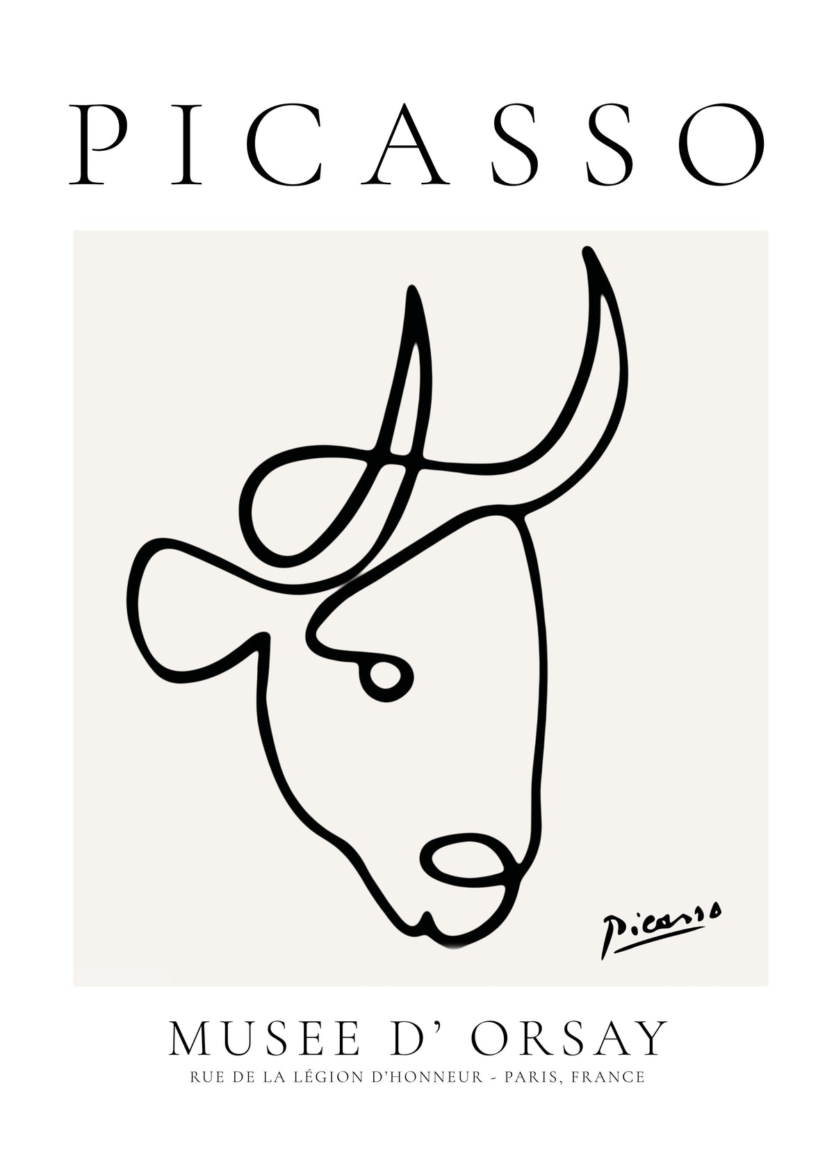 Pablo Picasso Animals Drawings the bull - Unframed art print