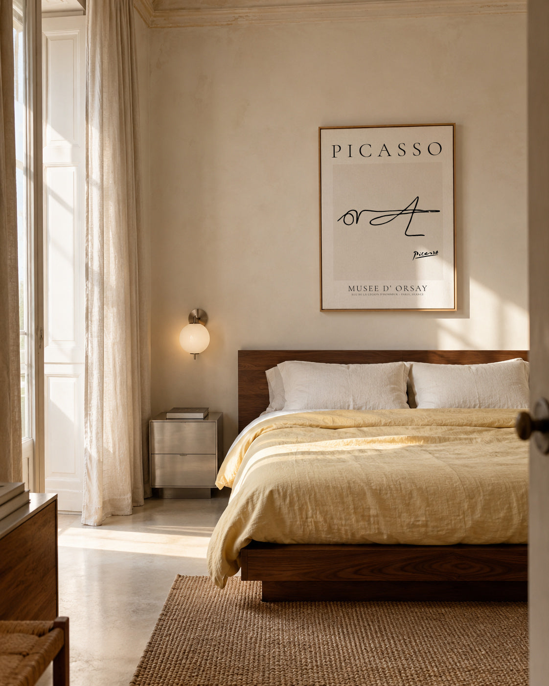 Pablo Picasso Animals Drawings Grasshopper - Framed canvas in an interior