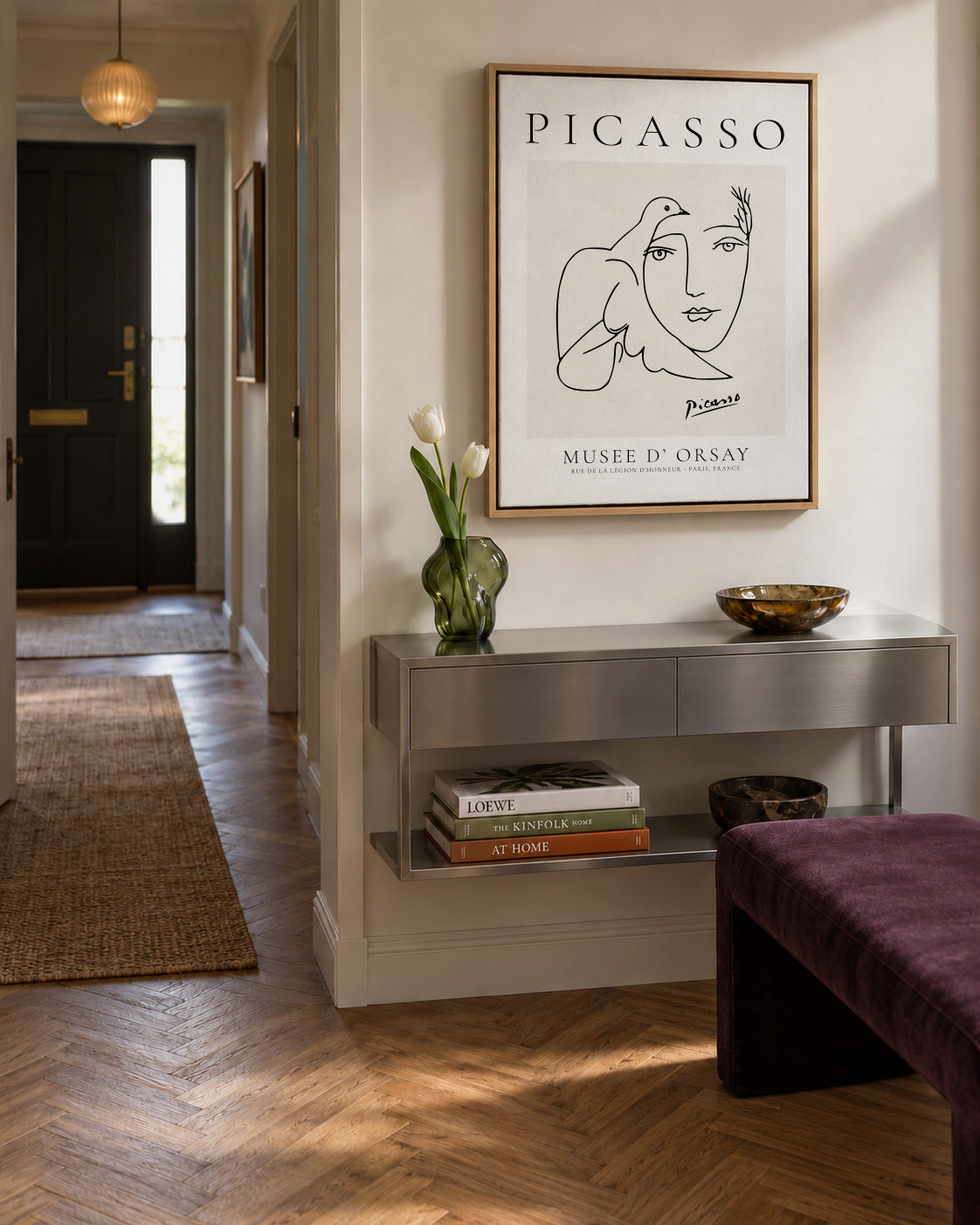 Pablo Picasso Dove Peace Women - Framed canvas in an interior