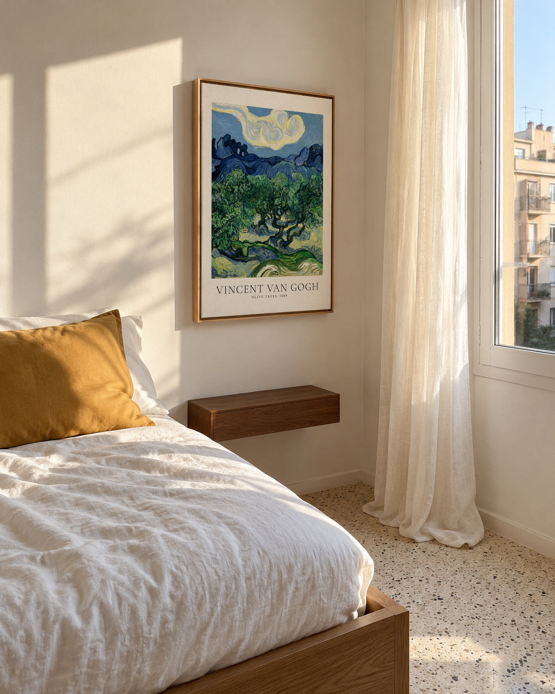Vincent Van Gogh Olive trees - Framed canvas in an interior
