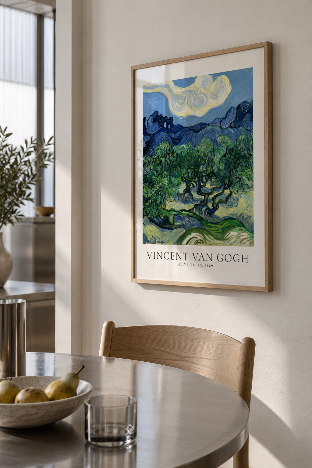 Vincent Van Gogh Olive trees - Framed poster in an interior