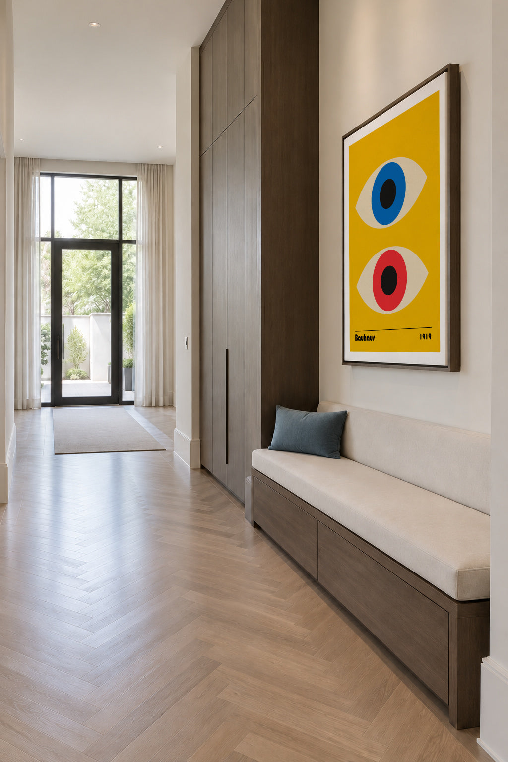 Bauhaus Eyes - Framed canvas in an interior