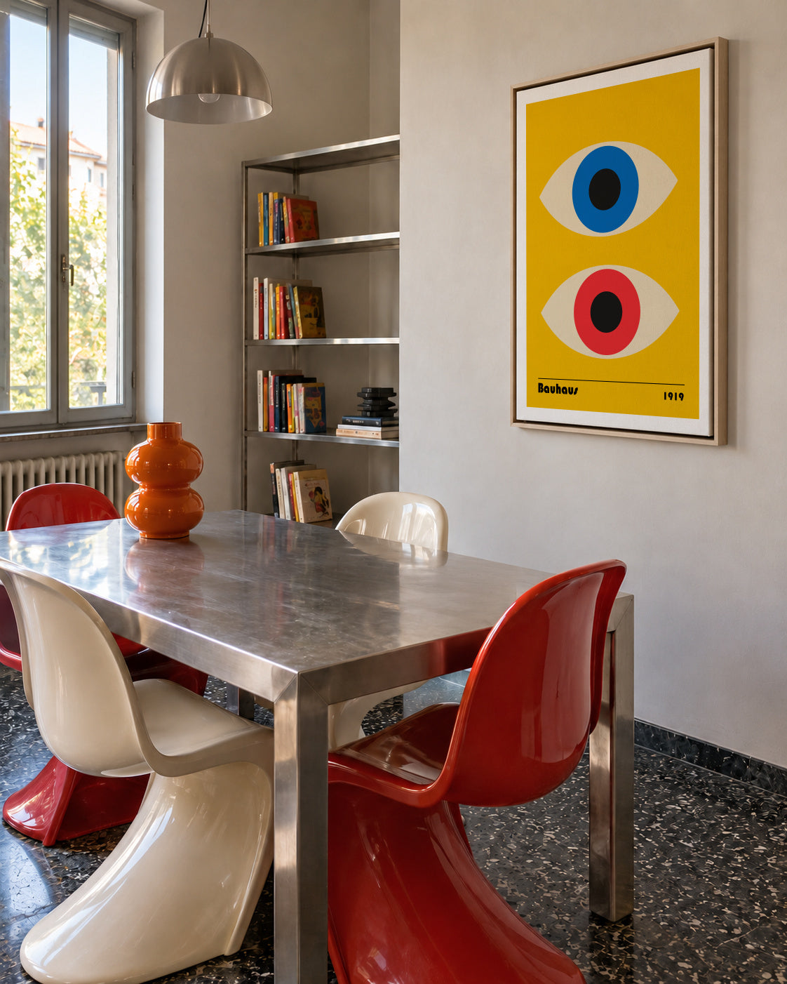 Bauhaus Eyes - Framed canvas in an interior