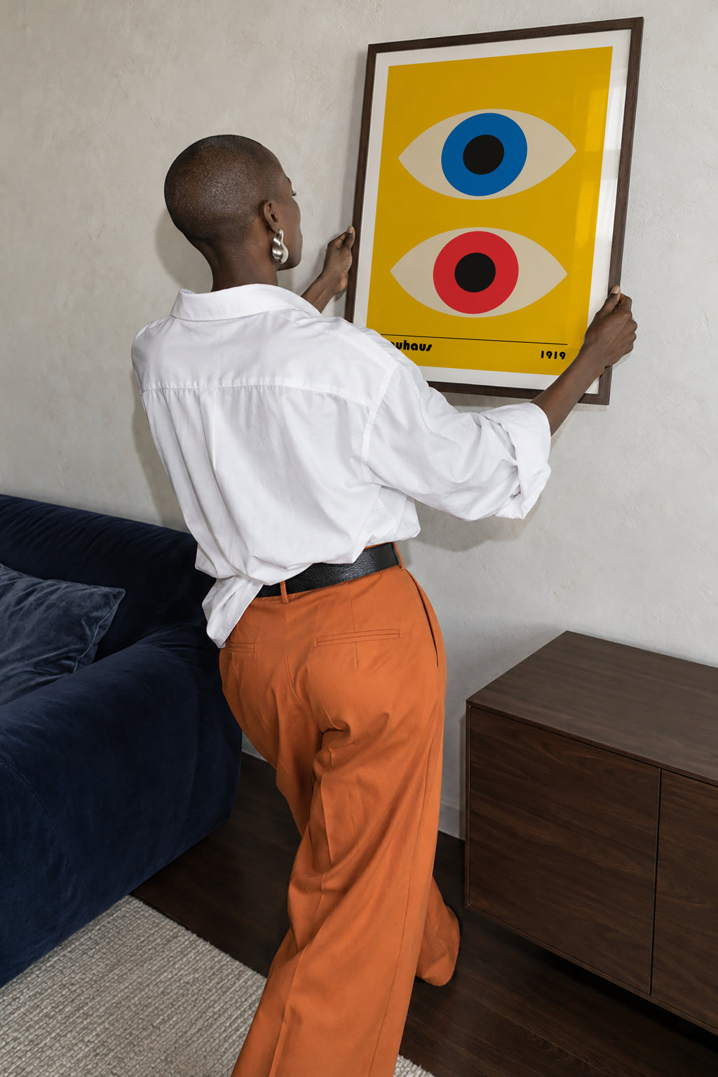 Bauhaus Eyes - Framed poster in an interior
