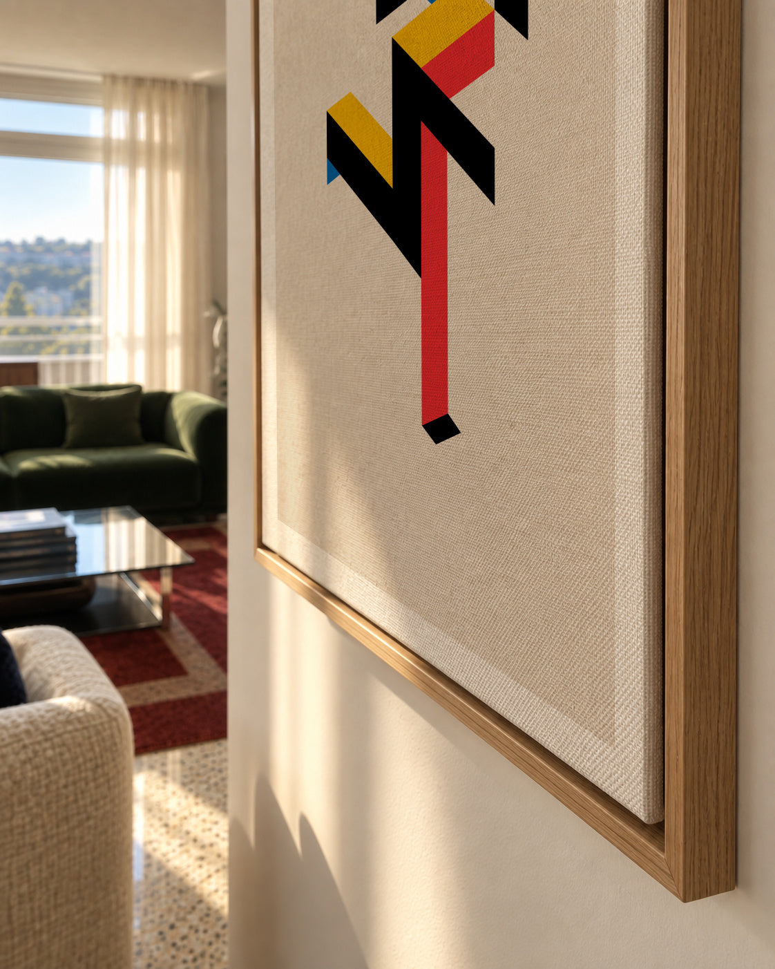 Bauhaus Running man - Framed canvas detail