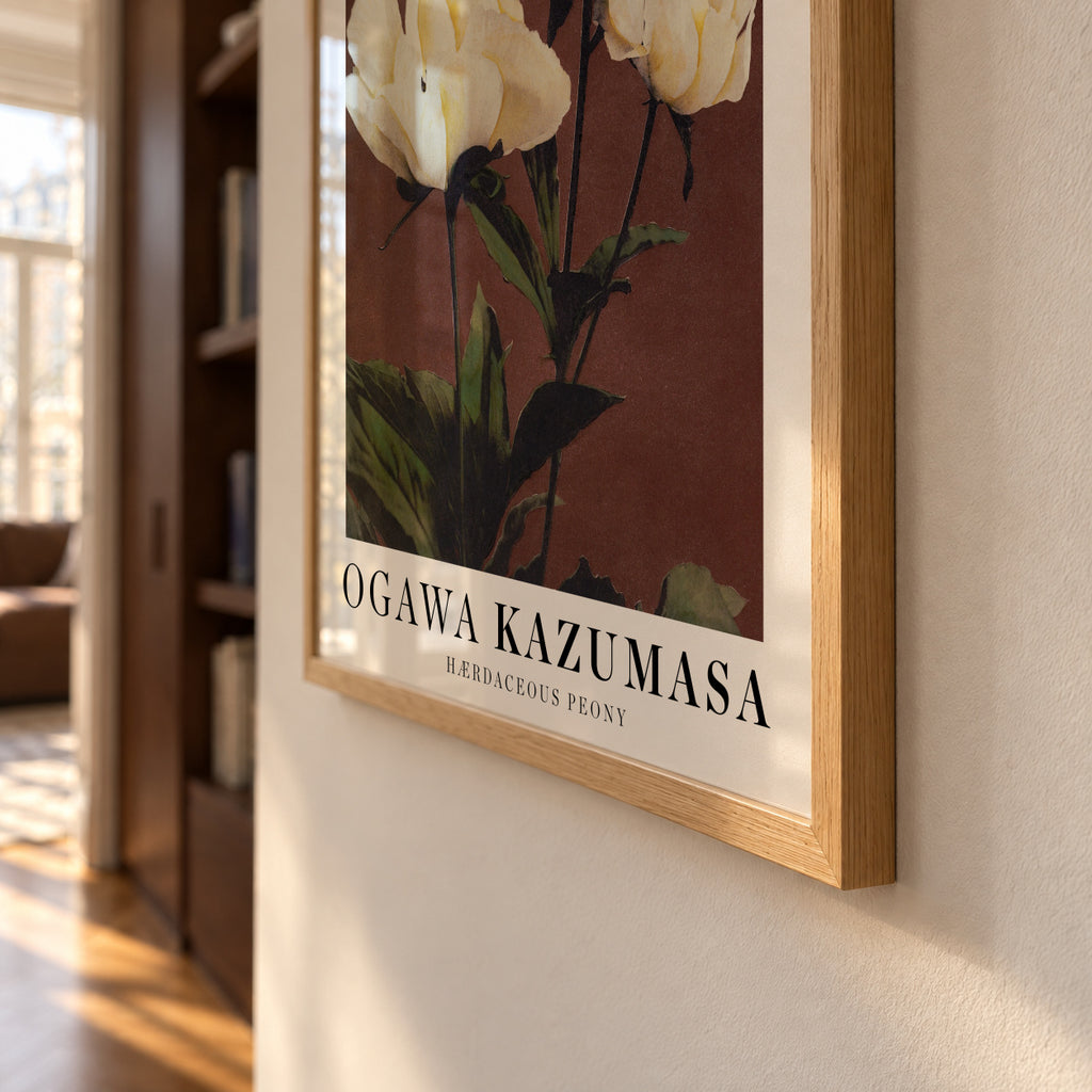 Ogawa Kazumasa peony - Framed poster detail