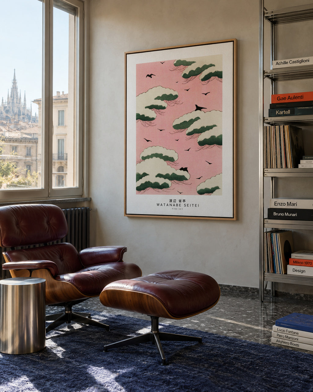 Watanabe Seitei Pink Sky - Framed canvas in an interior