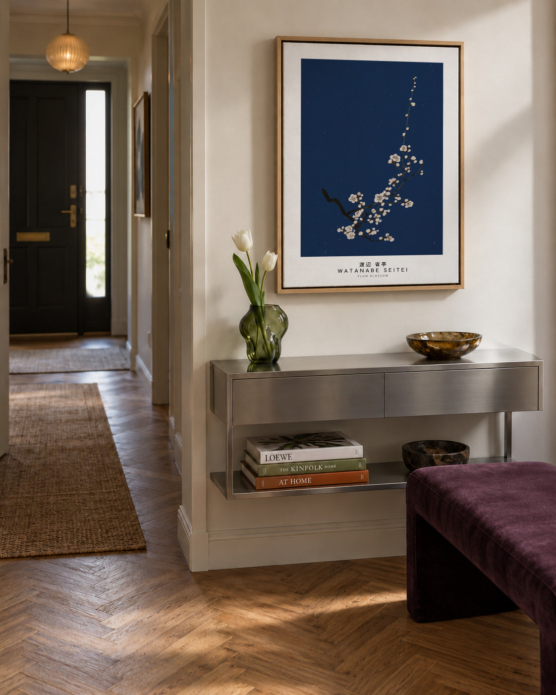 Watanabe Seitei Plum Blossom - Framed canvas in an interior