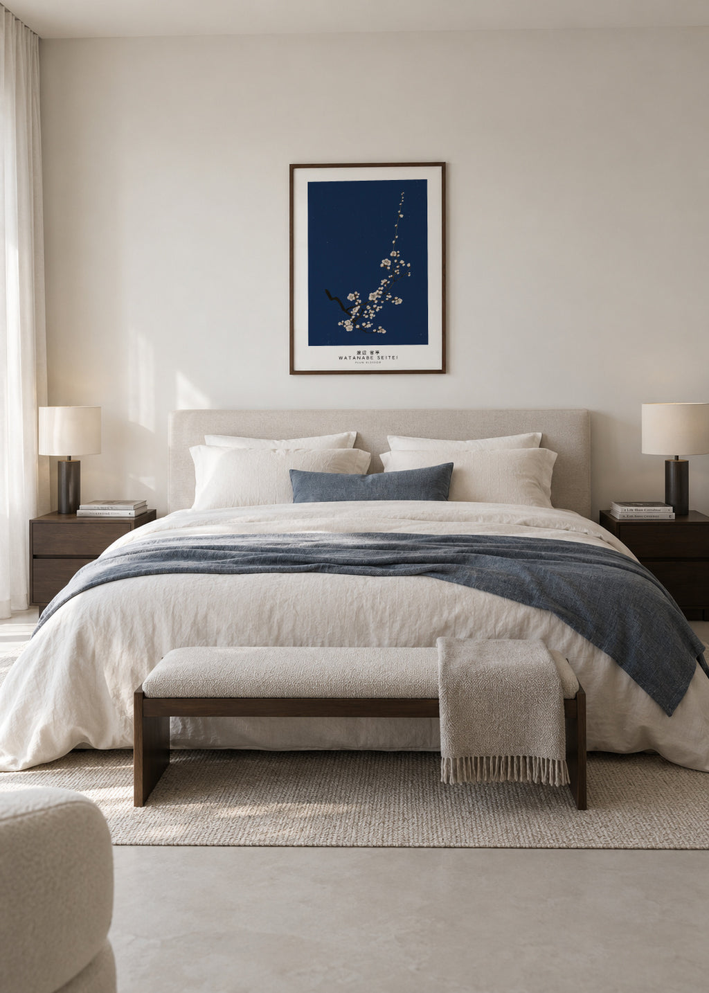 Watanabe Seitei Plum Blossom - Framed poster in an interior