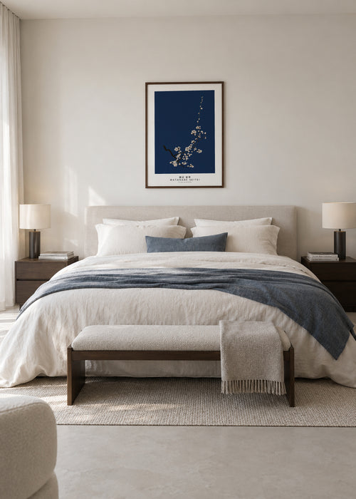 Watanabe Seitei Plum Blossom - Framed poster in an interior