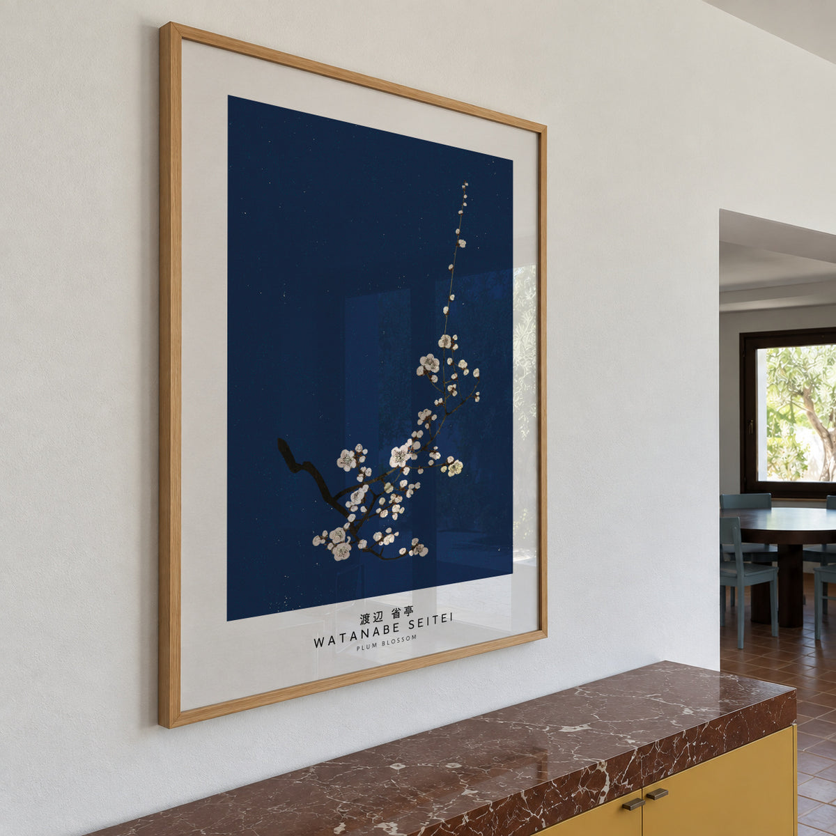 Watanabe Seitei Plum Blossom - Framed poster in an interior