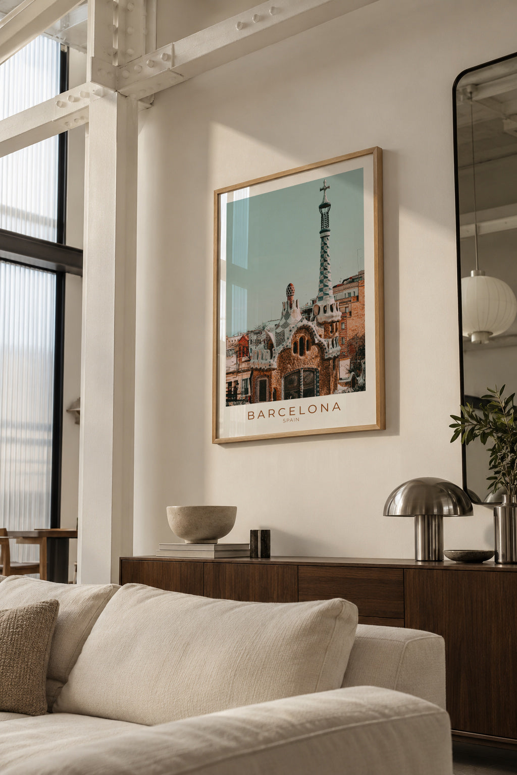 Spain Collection Barcelona - Framed poster in an interior