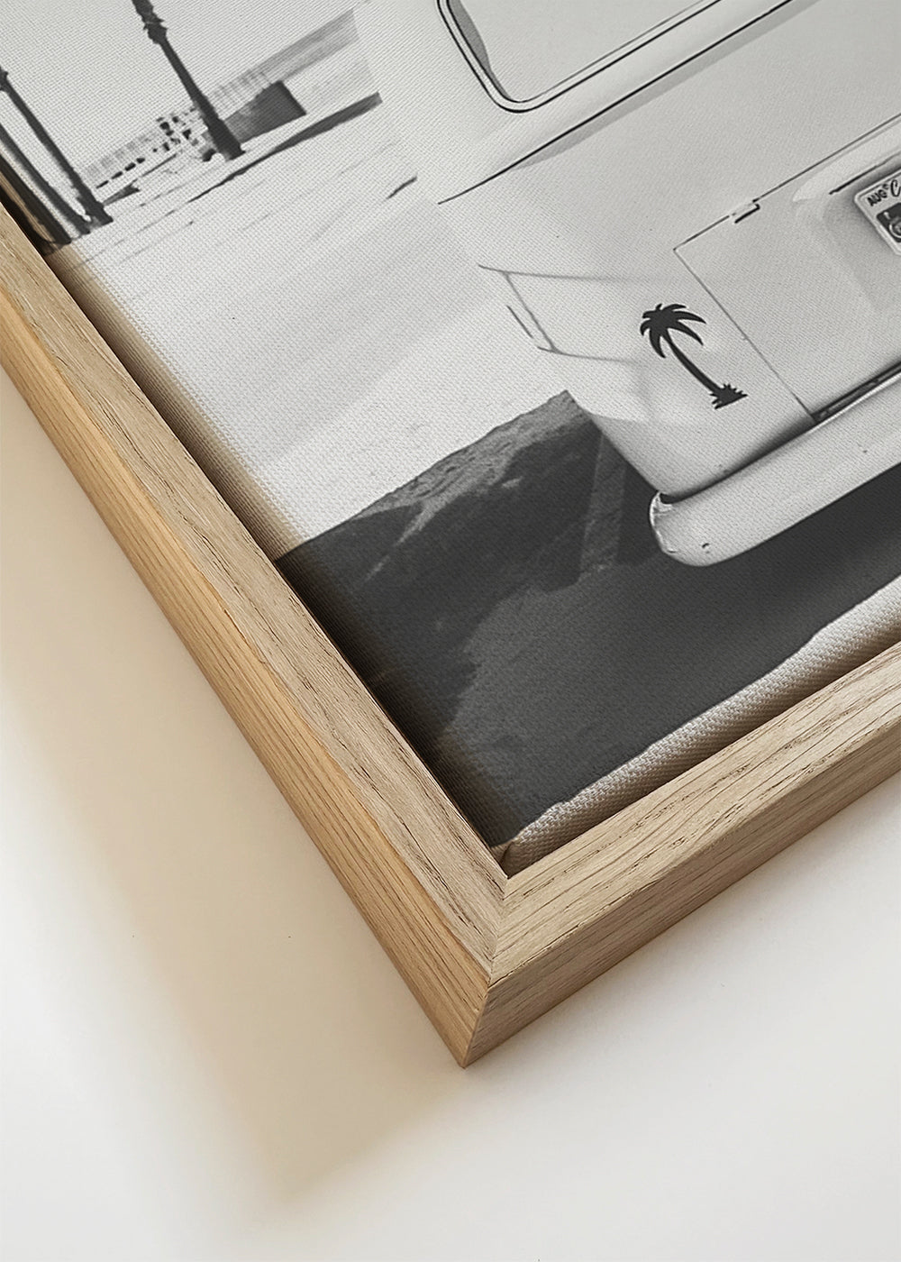 Beach Vintage Van Black & White