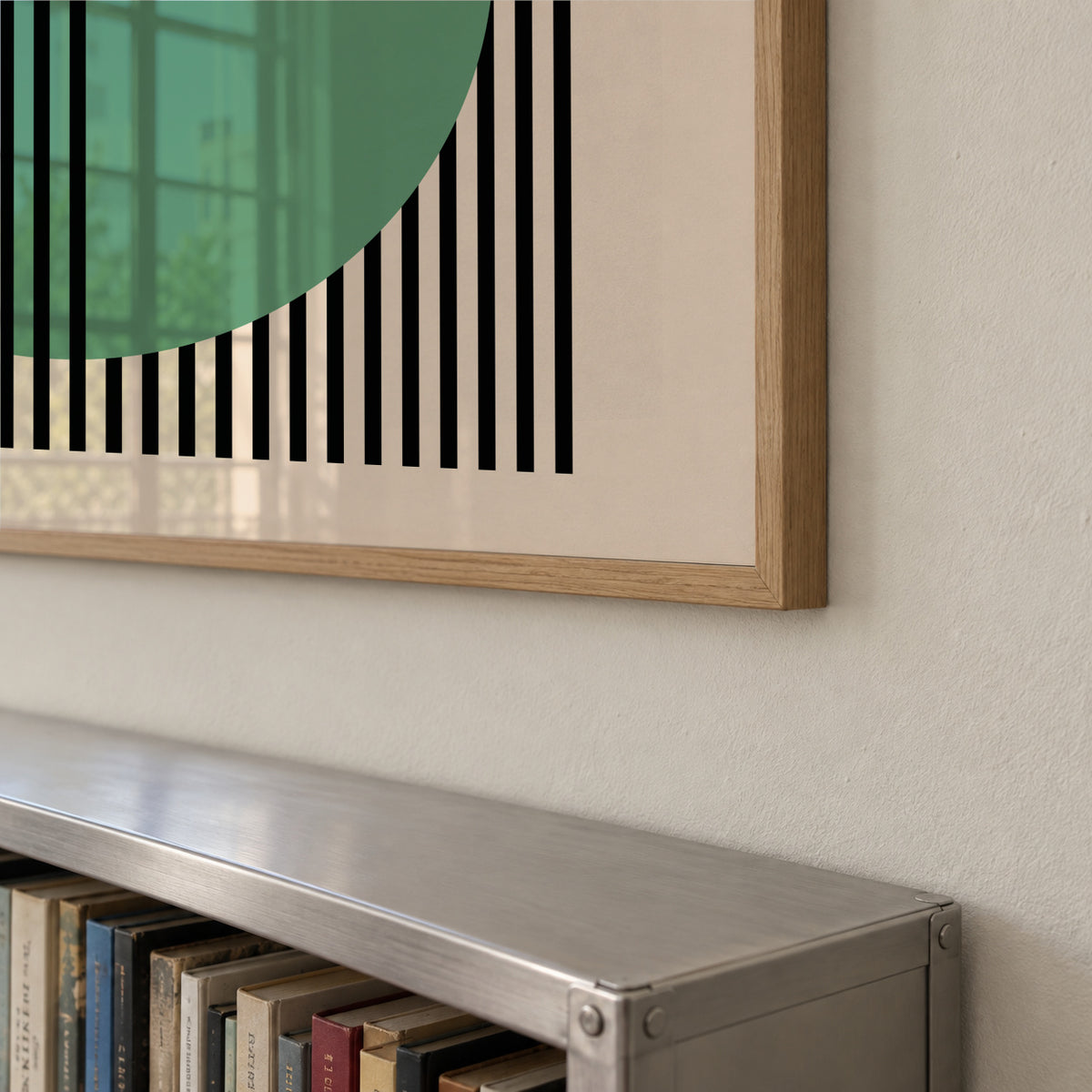 Bauhaus Green Circle II - Framed poster detail