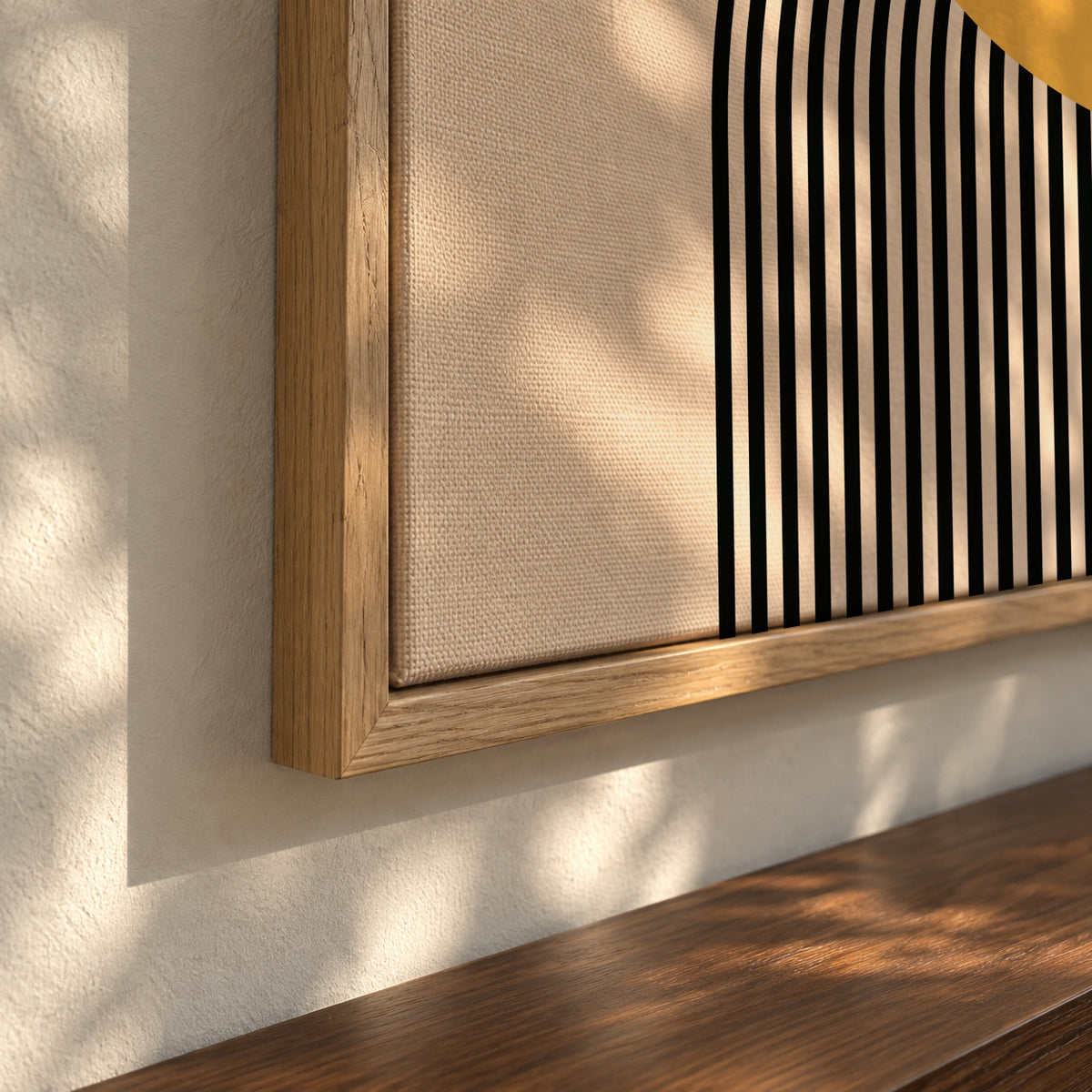 Bauhaus Venus yellow circle II - Framed canvas detail