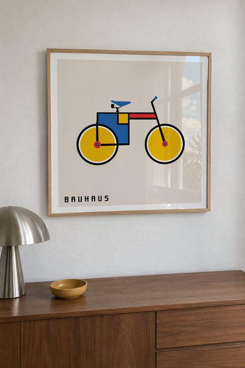 Bauhaus bicycle II - Framed poster in an interior