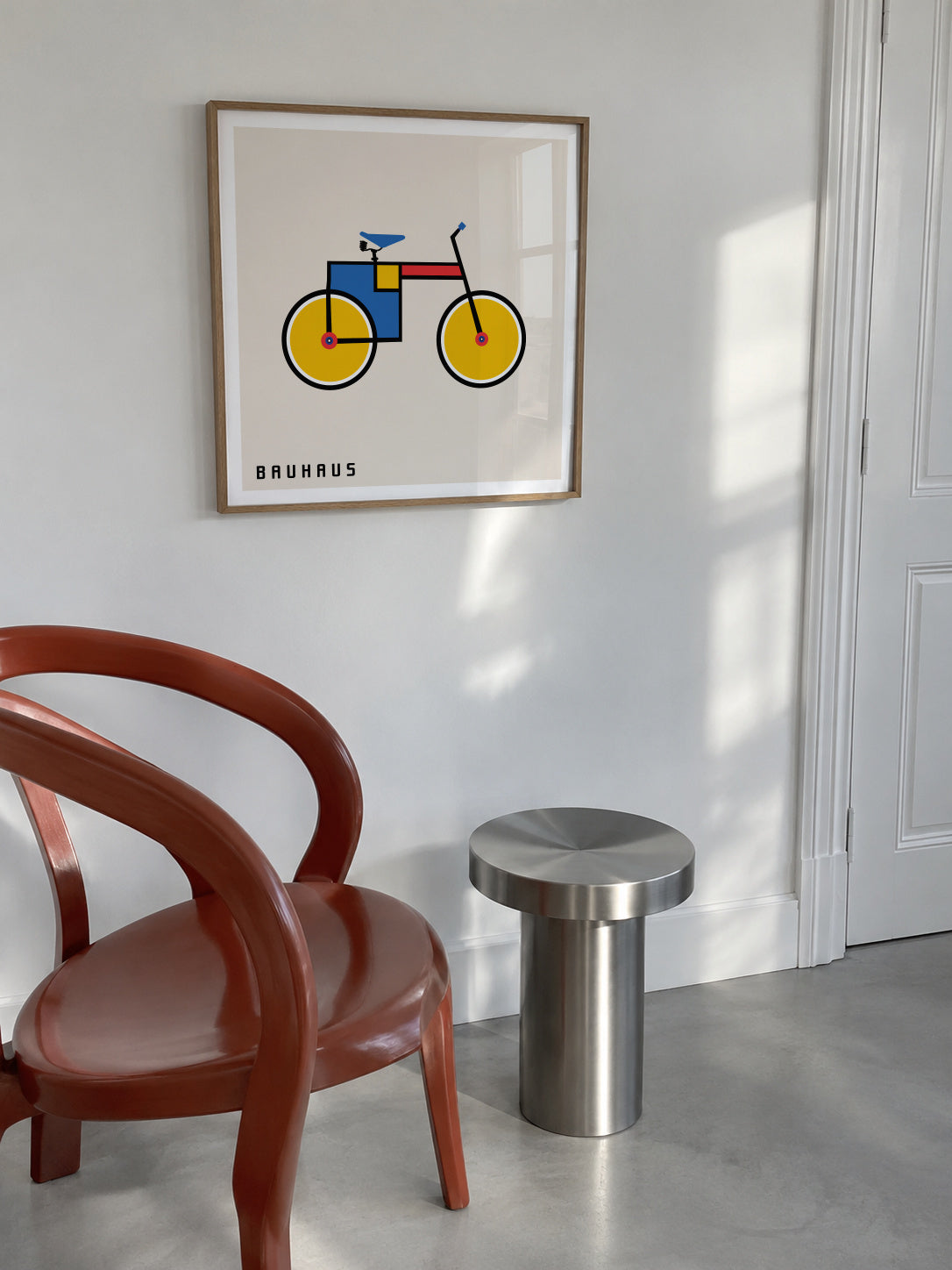 Bauhaus bicycle II - Framed poster in an interior