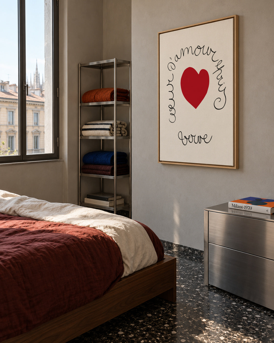 Henri Matisse "Coeur d'Amour Epris - Verve" love print - Framed canvas in an interior
