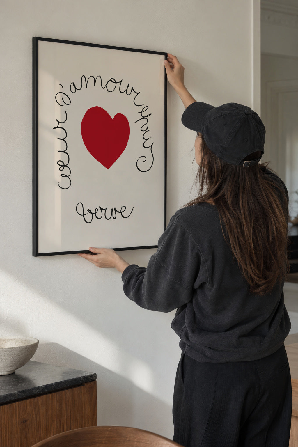 Henri Matisse "Coeur d'Amour Epris - Verve" love print - Framed poster in an interior