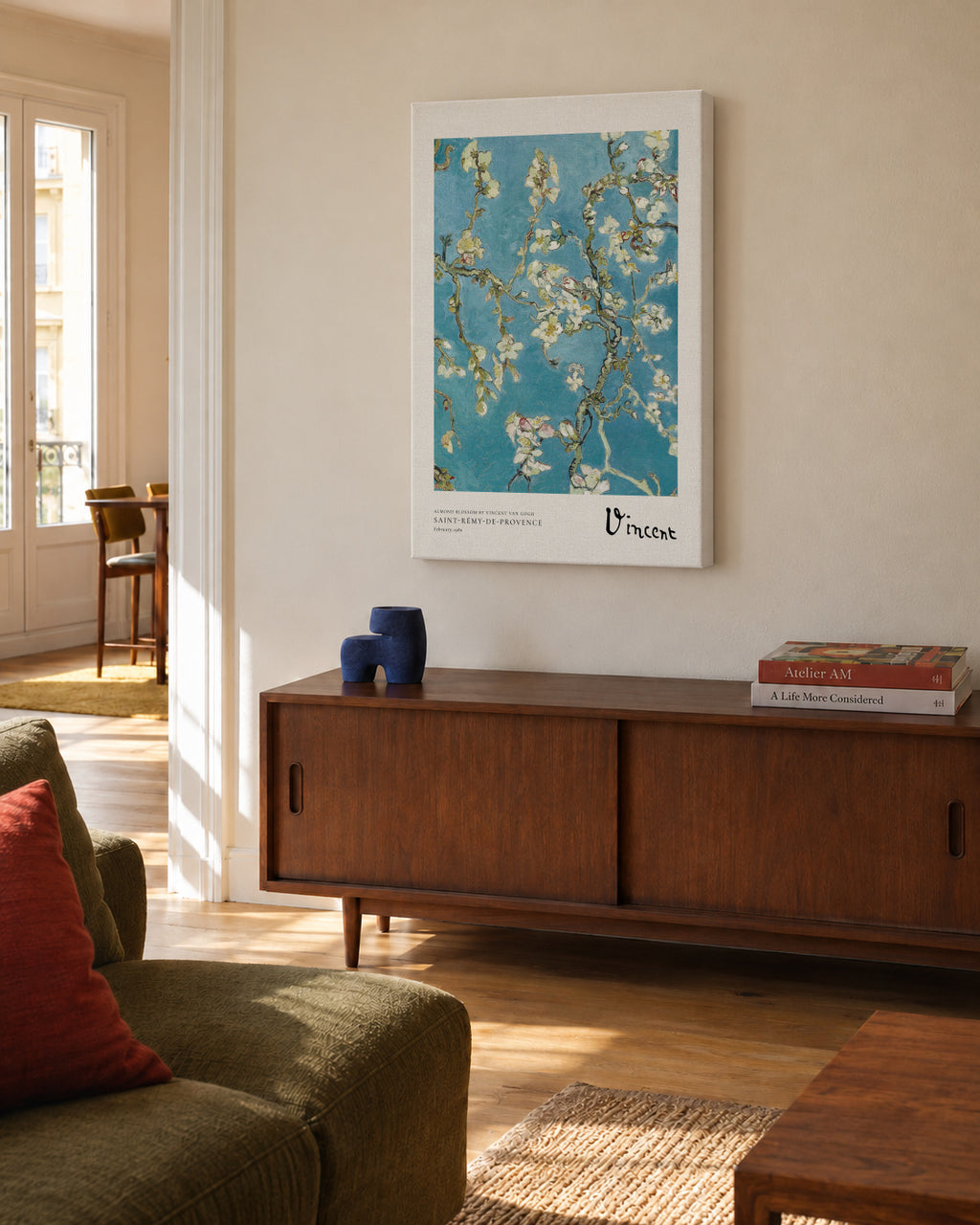 Almond blossom by Vincent van Gogh - Unframed canvas in an interior