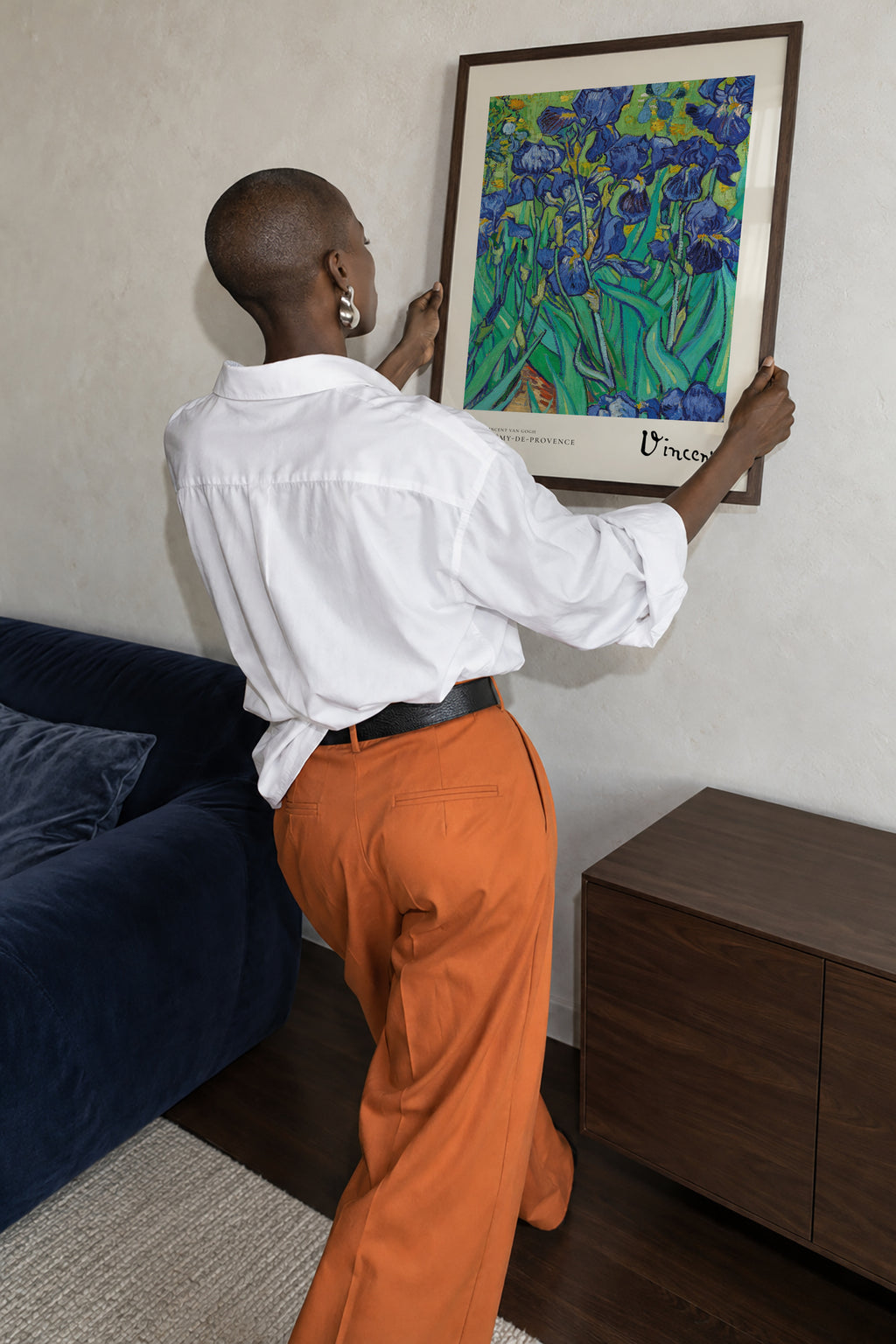 Irises by Vincent van Gogh - Framed poster in an interior