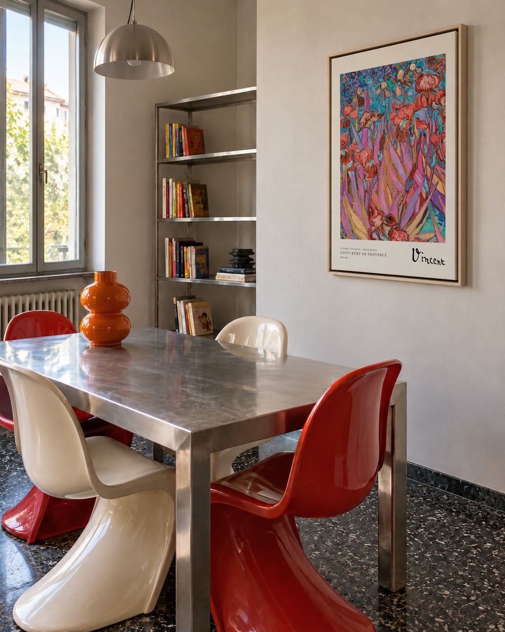 Vincent van Gogh - Irises Remix - Framed canvas in an interior