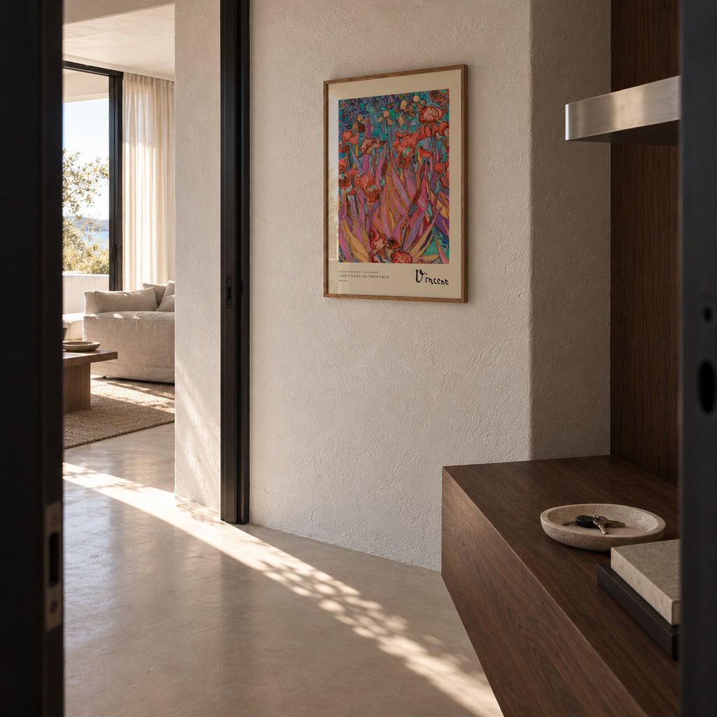 Vincent van Gogh - Irises Remix - Framed poster in an interior