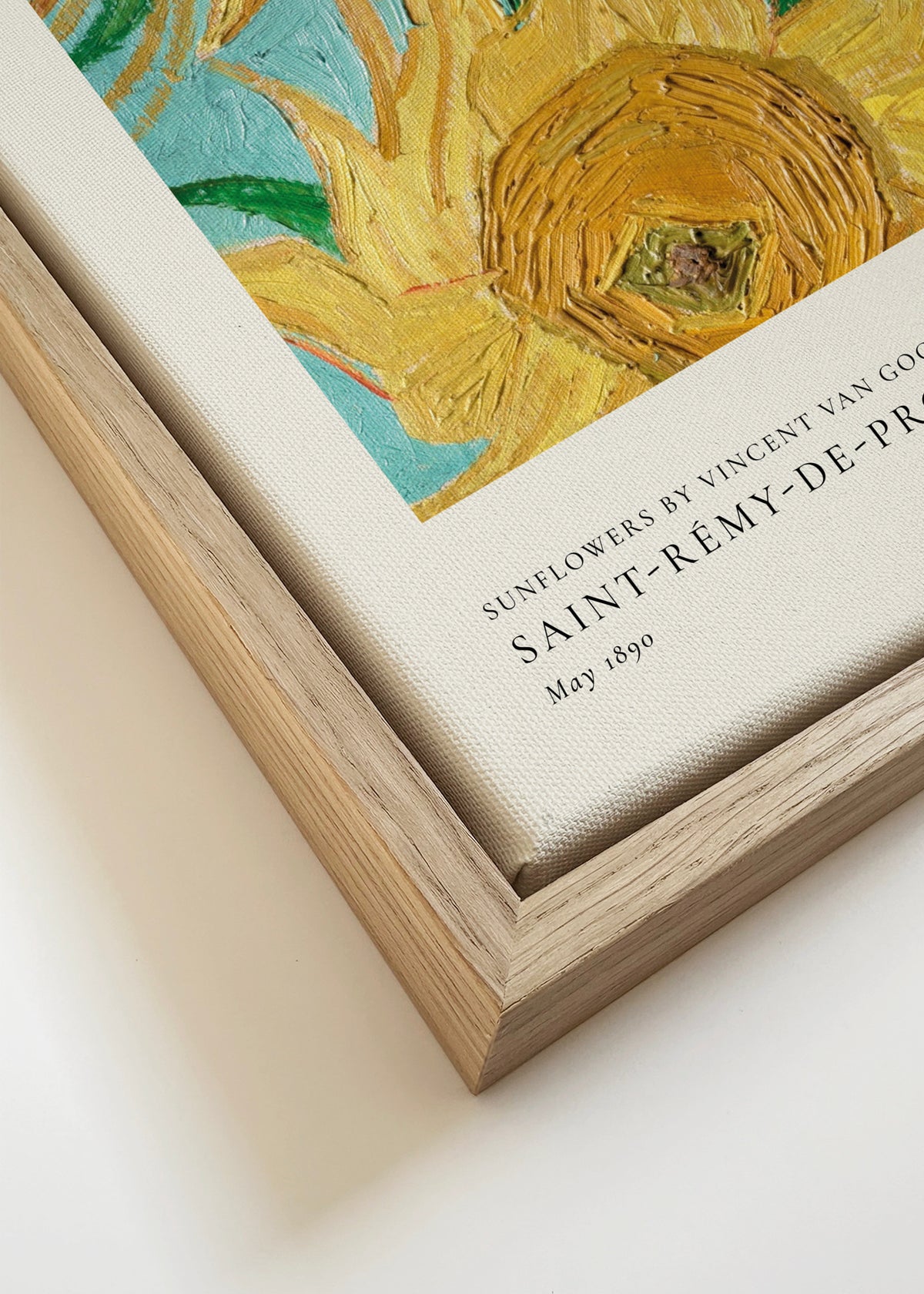 Sunflowers by Vincent van Gogh - Framed canvas detail